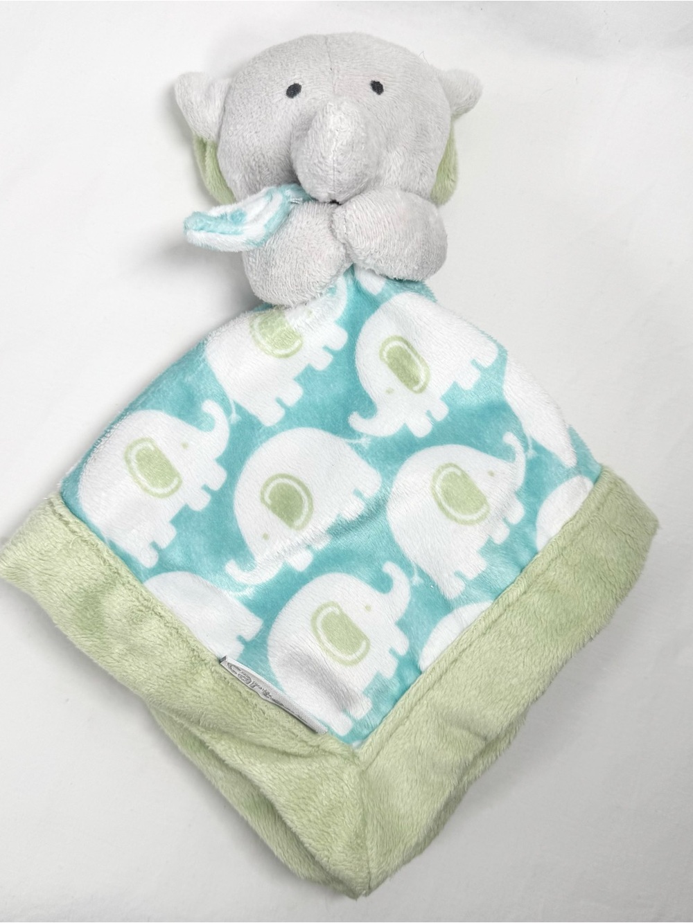 Carters Elephant Lovey Green Glue Security Blanket Baby Plush